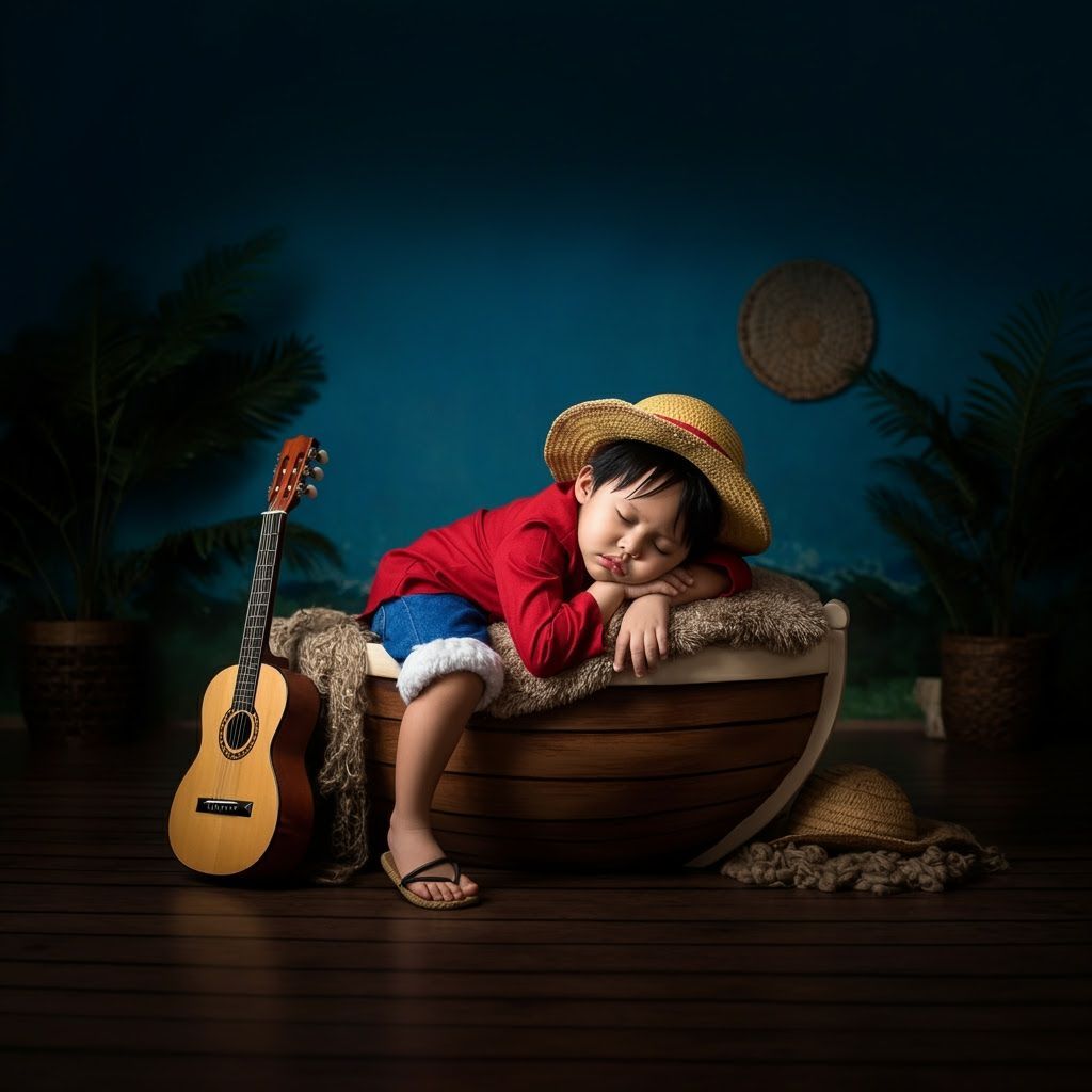 Luffy Baby on Ship in Cinematic Style