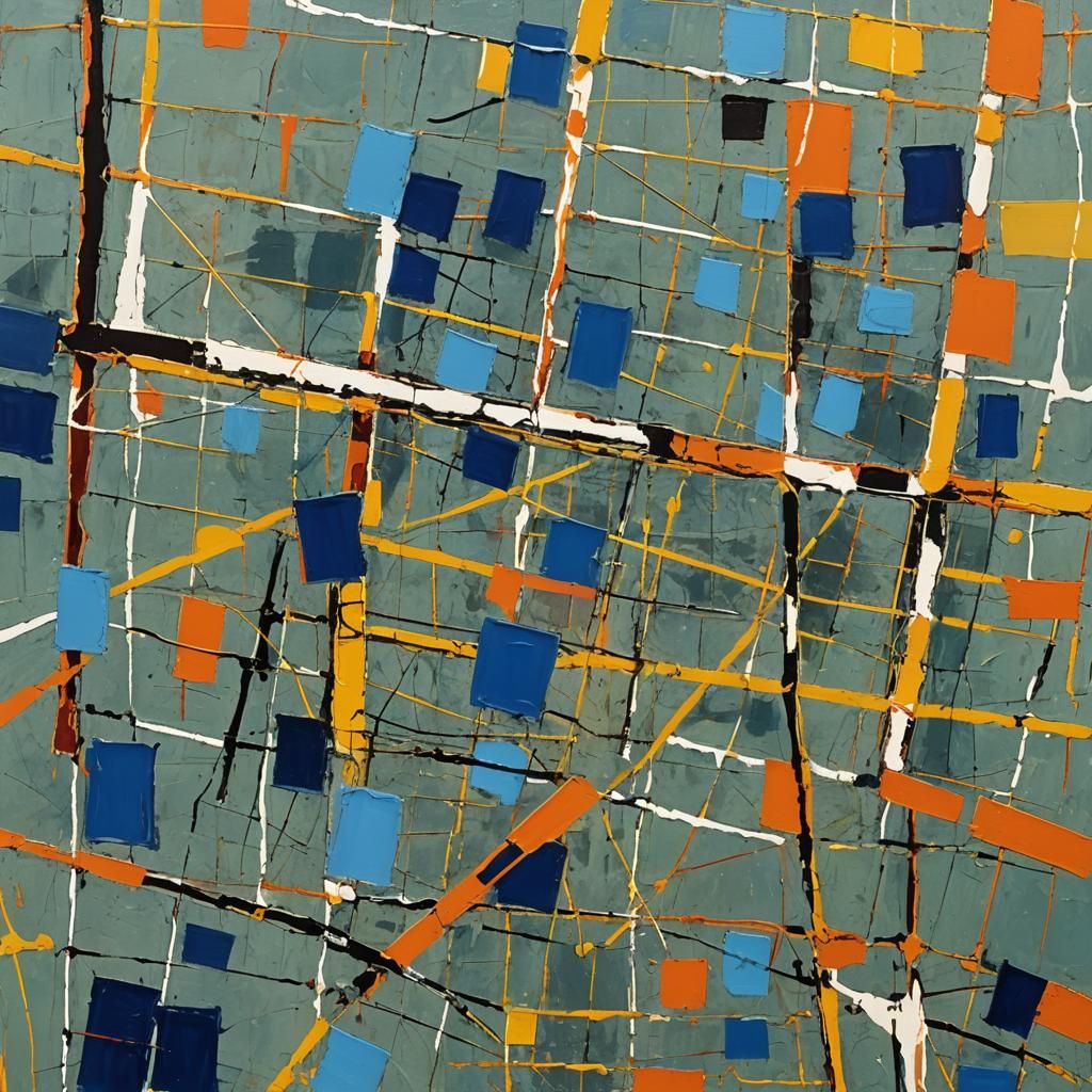 Abstract Football Art in Rothko and Pollock Style