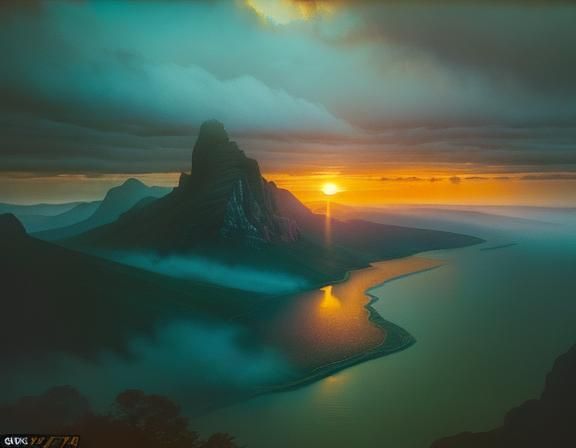 Impressionist Sunset Coast: A Cinematic Watercolour Painting