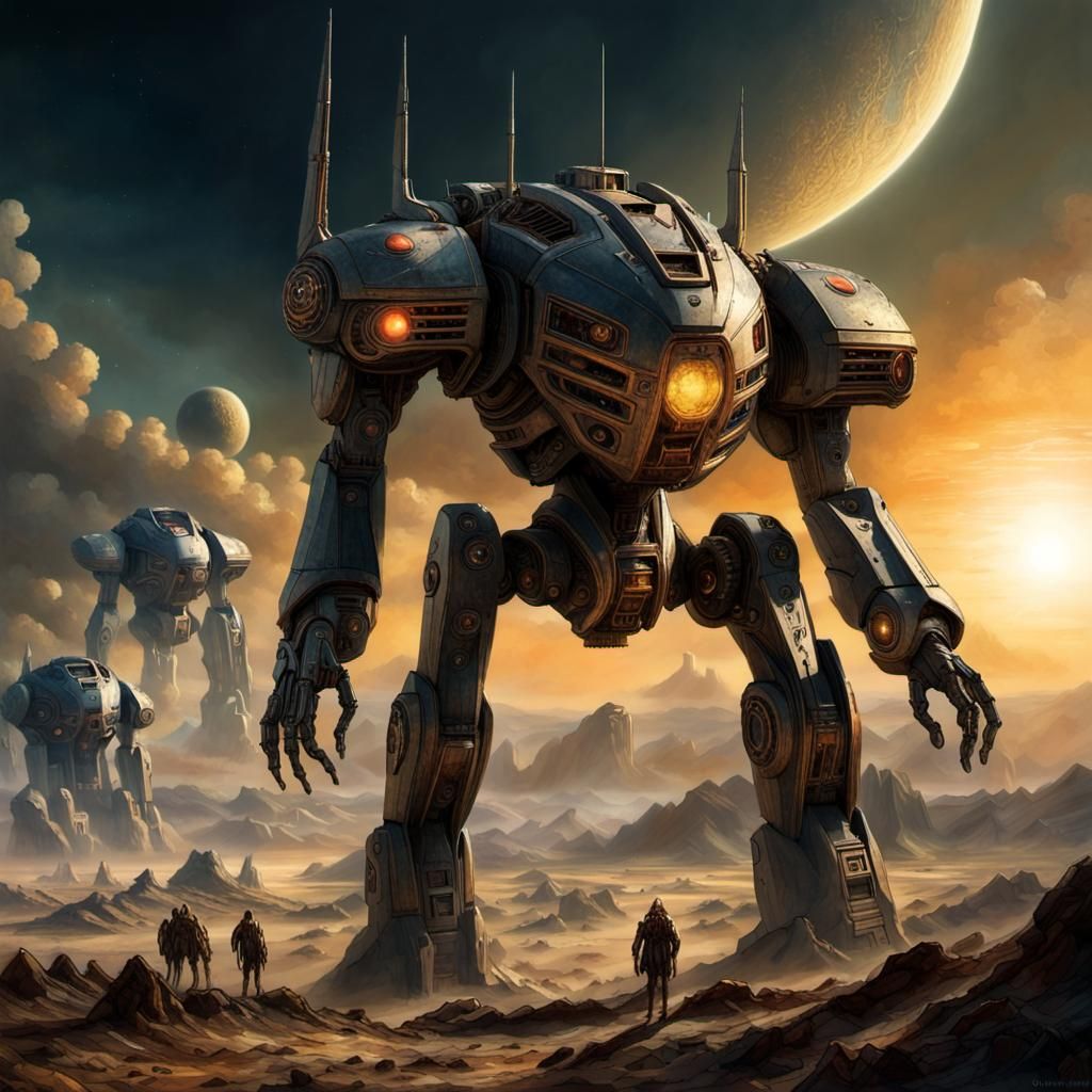 Epic Sci-Fi Mech Invasion on Alien Planet