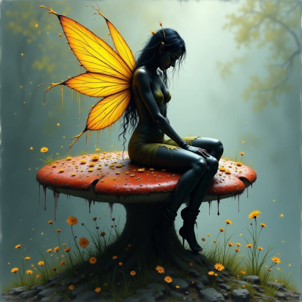 Enchanted Forest Scene in Whimsical Watercolor Style