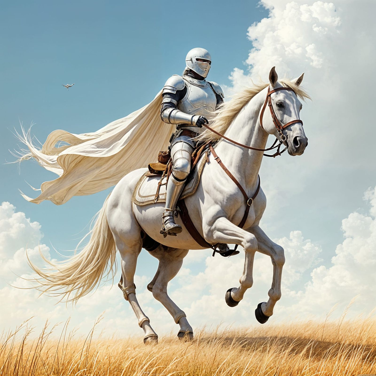 White Knight on White Horse in White Plains