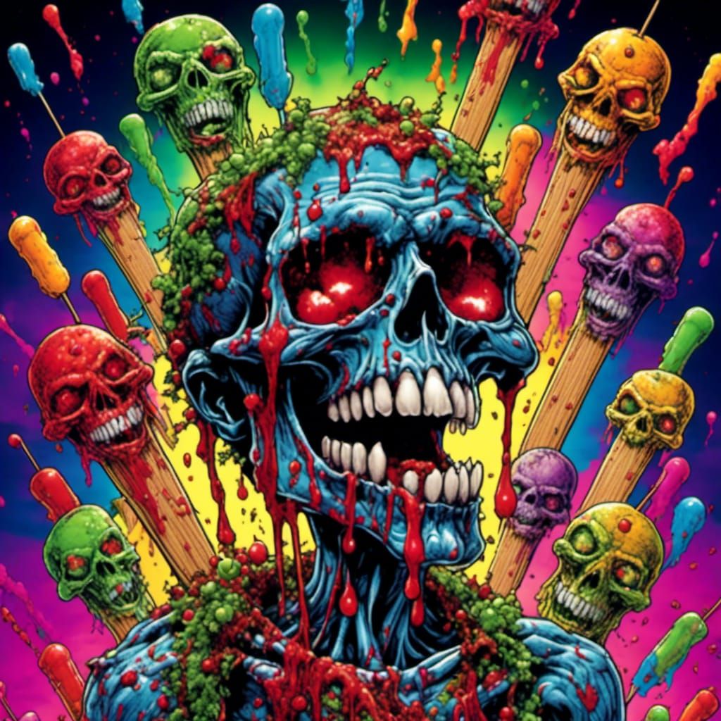 Zombie Popsicles in Comic Book Style