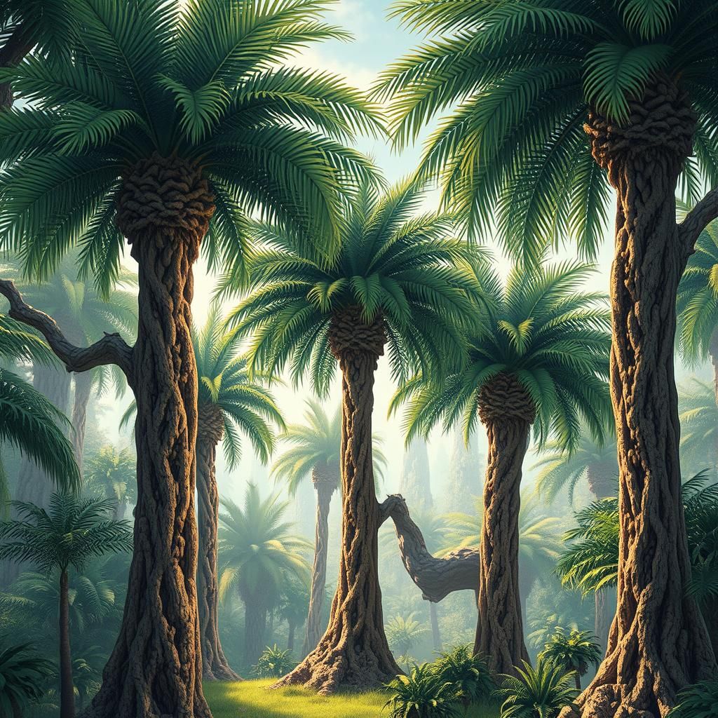Living Palm Trees in Tolkien-esque Fantasy Illustration