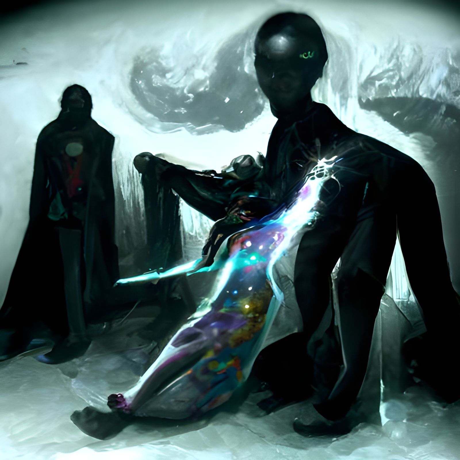 Cosmic Astral Projection Holographic Illustration