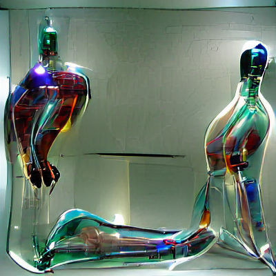 Abstract Glass Sculpture: Light and Shadow