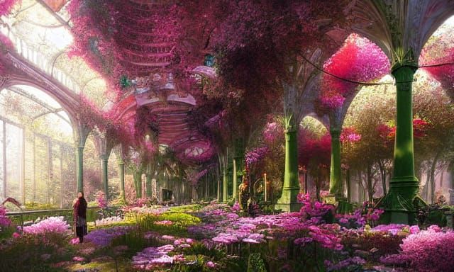 Botanical Arcadia in Elaborate City, Top-Down Perspective