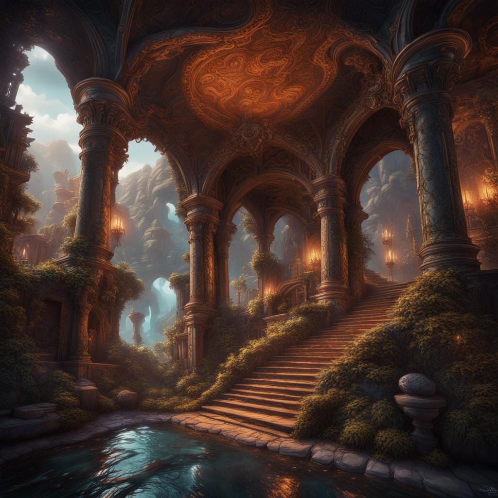 Detailed Christmas Frame in a Matte Painting Style