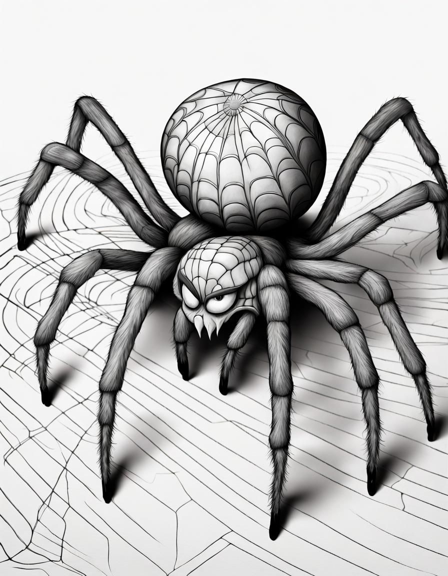 Hyper-Detailed Spider with Shoes in 3D Style