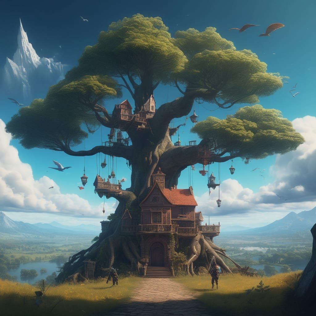 Children Discover Enchanted Library Tree in Medieval Harmony