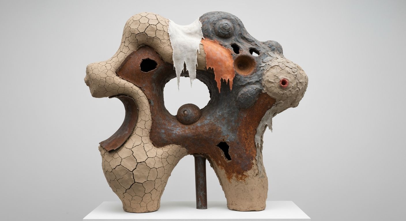 Monumental Bruta Arte Sculpture in Outsider Art Style