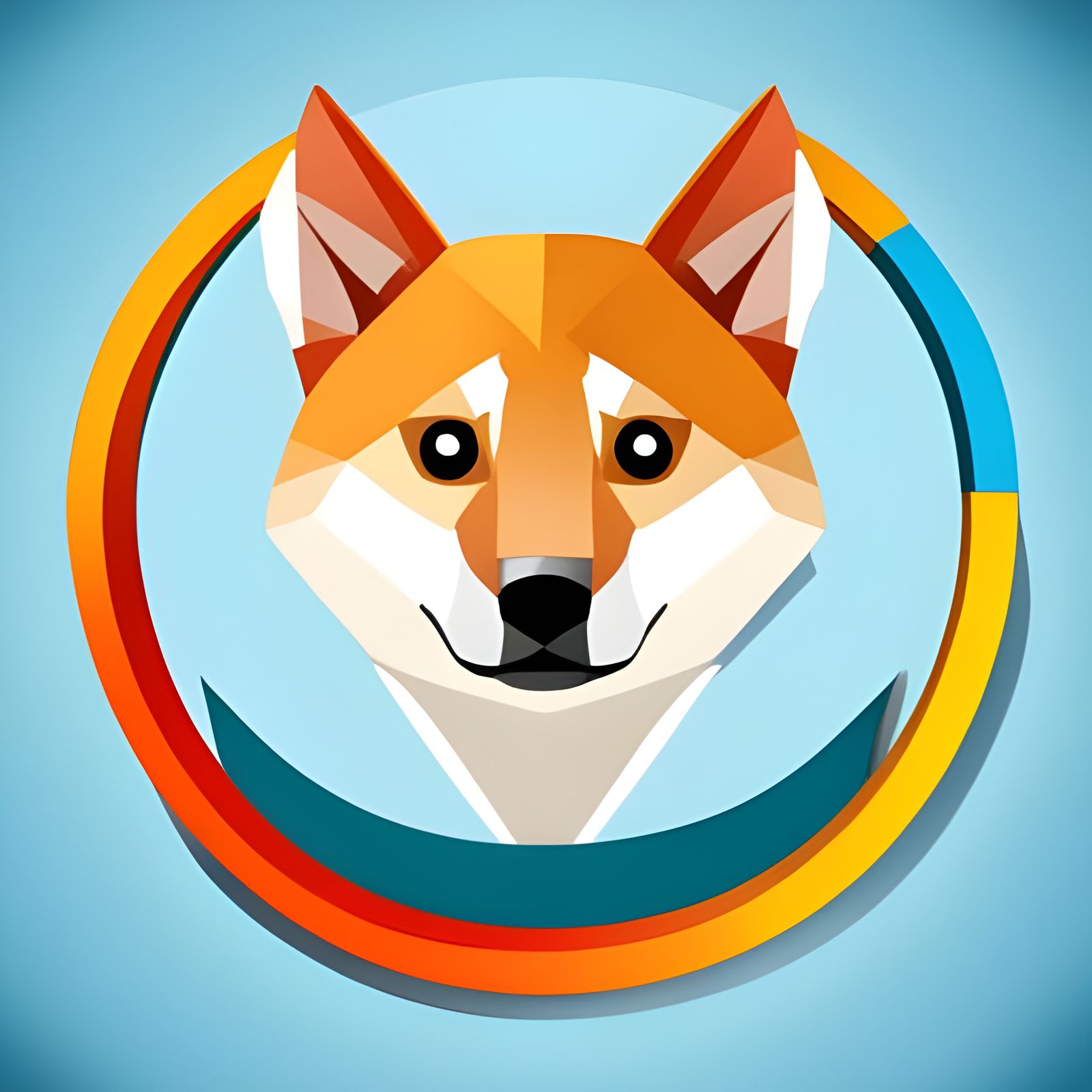 Cute Shiba T-Shirt Design in Origami Style