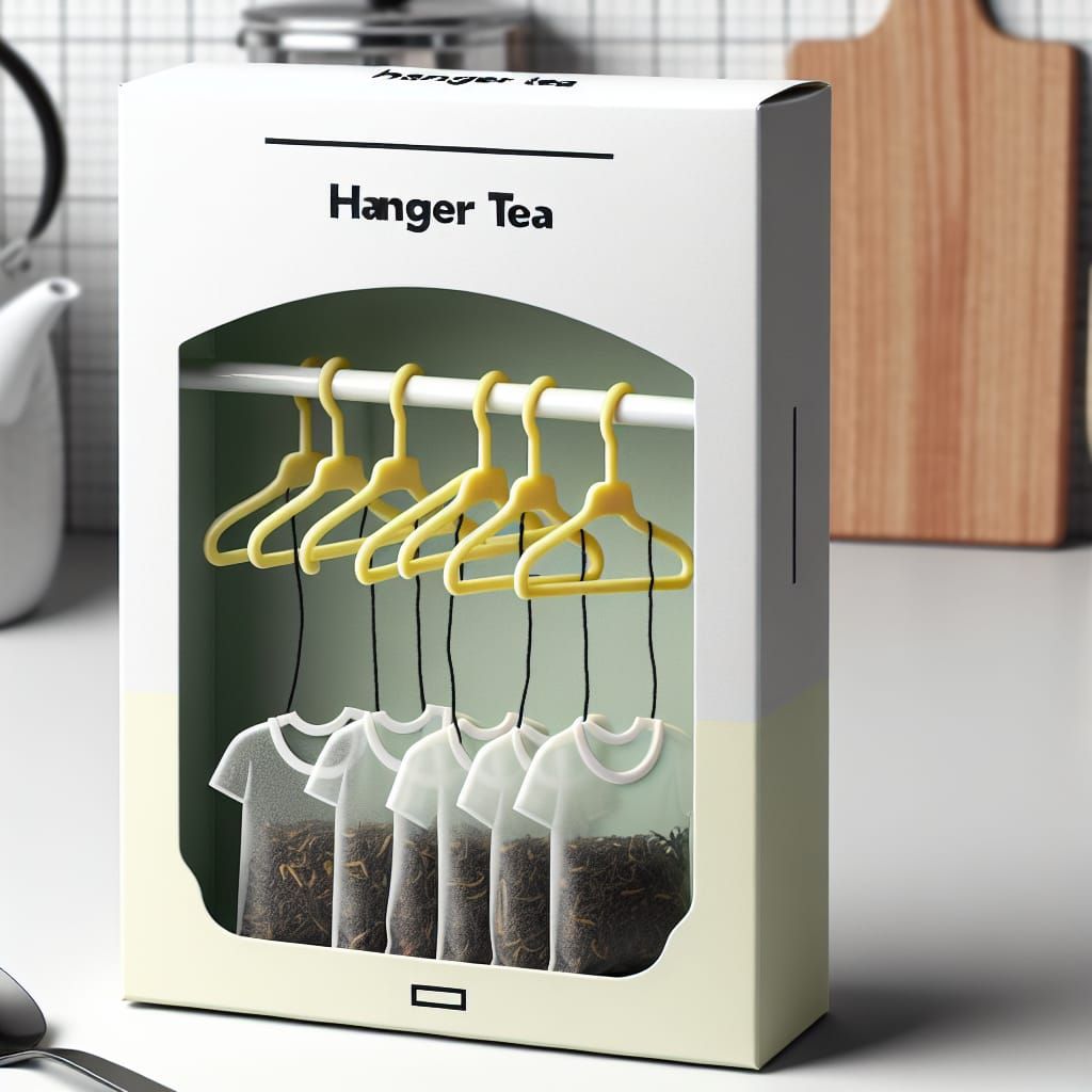 a creative tea packaging concept called 'Hanger Tea.'