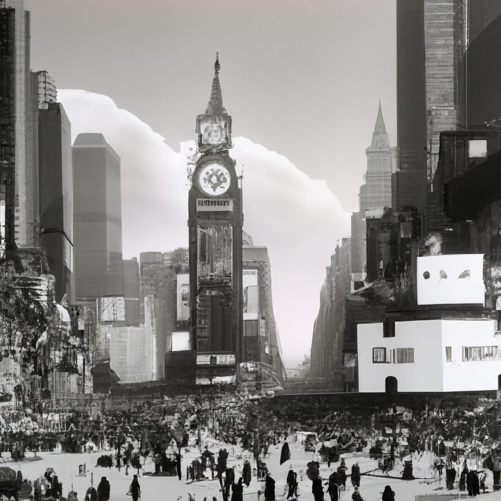 Times Square NYC, November 3rd 1963 in Vintage Style