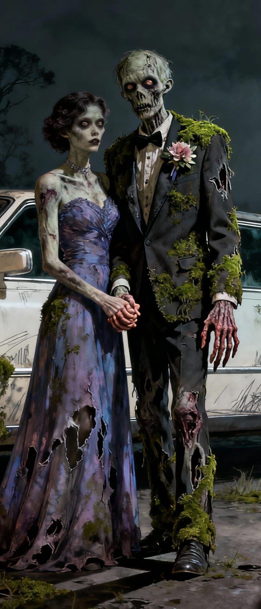 High School Zombies Pose for Prom Photos