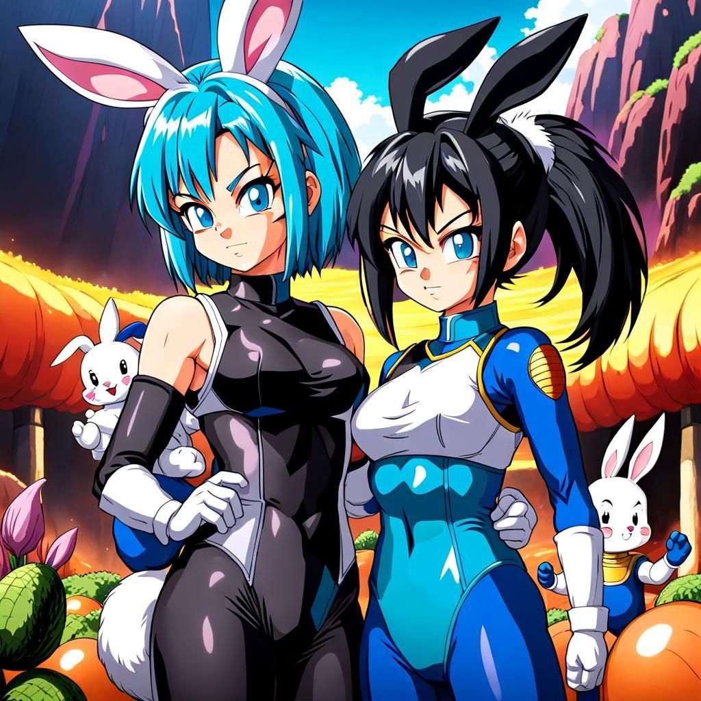 Bulma and Vegeta in Dragon Ball Z Style