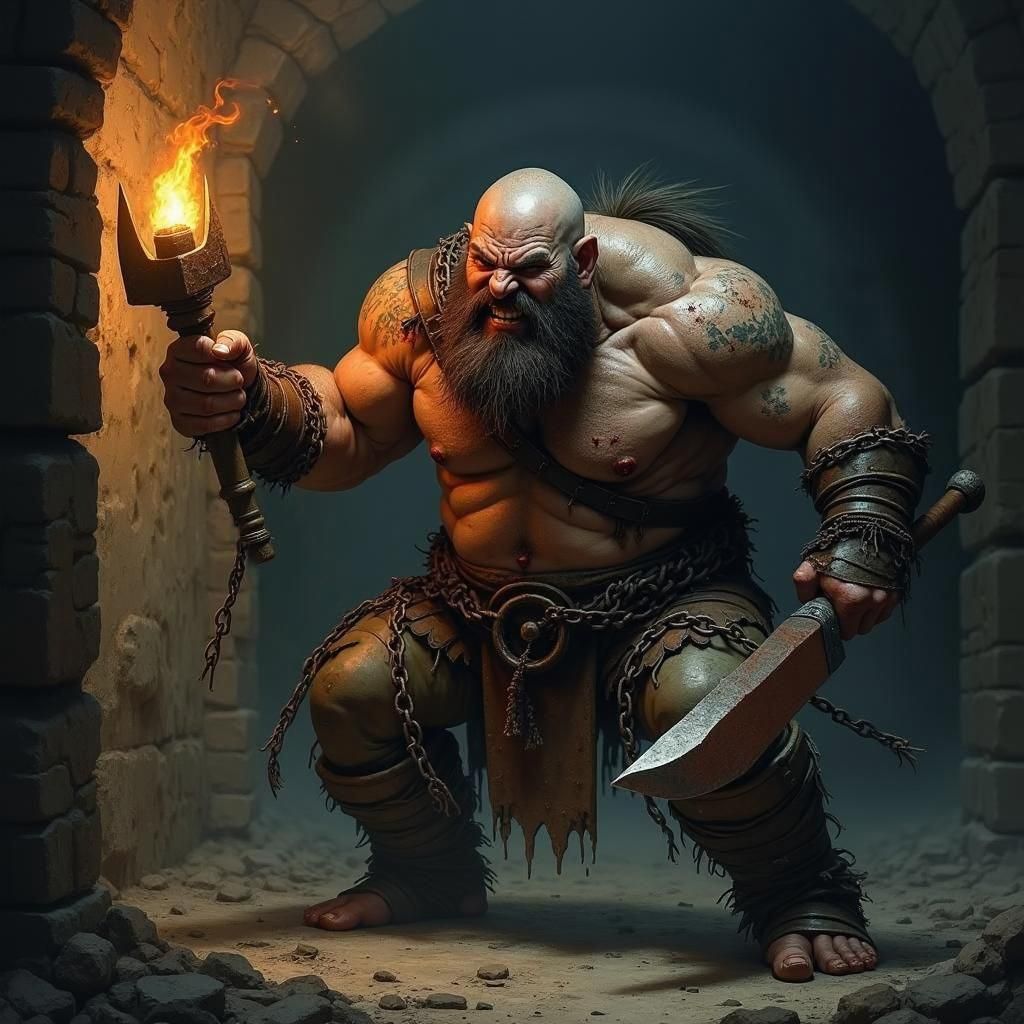 Dark Fantasy Warrior with Rusty Sword