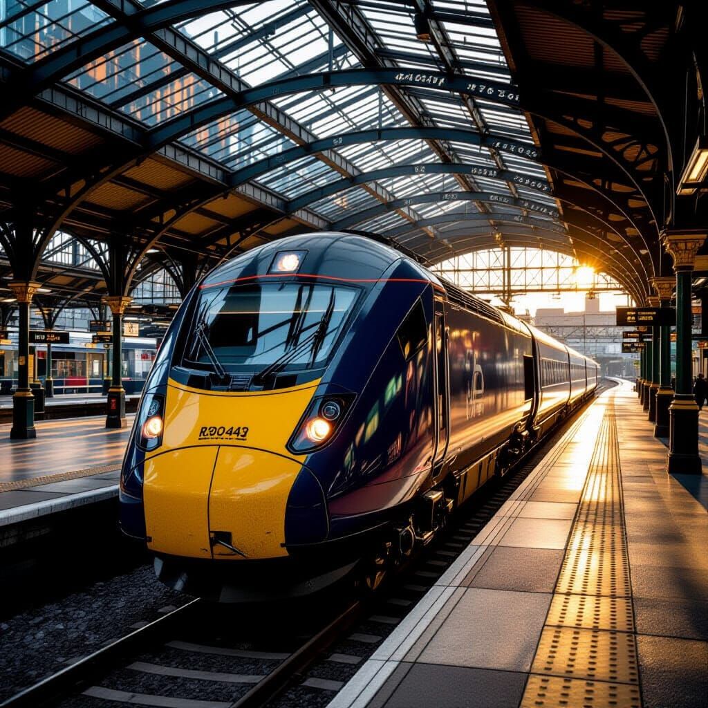 Avanti West Coast Train at London Euston in Golden Hour Ligh...