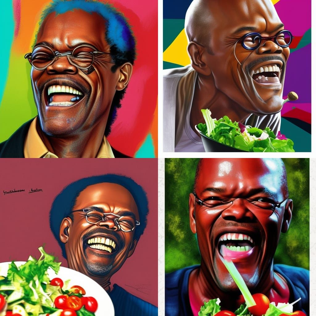 Samuel L Jackson Laughing: Hyperrealistic Digital Art