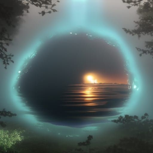 Labyrinthine Lobby with Elder Sign in Woodblock Print