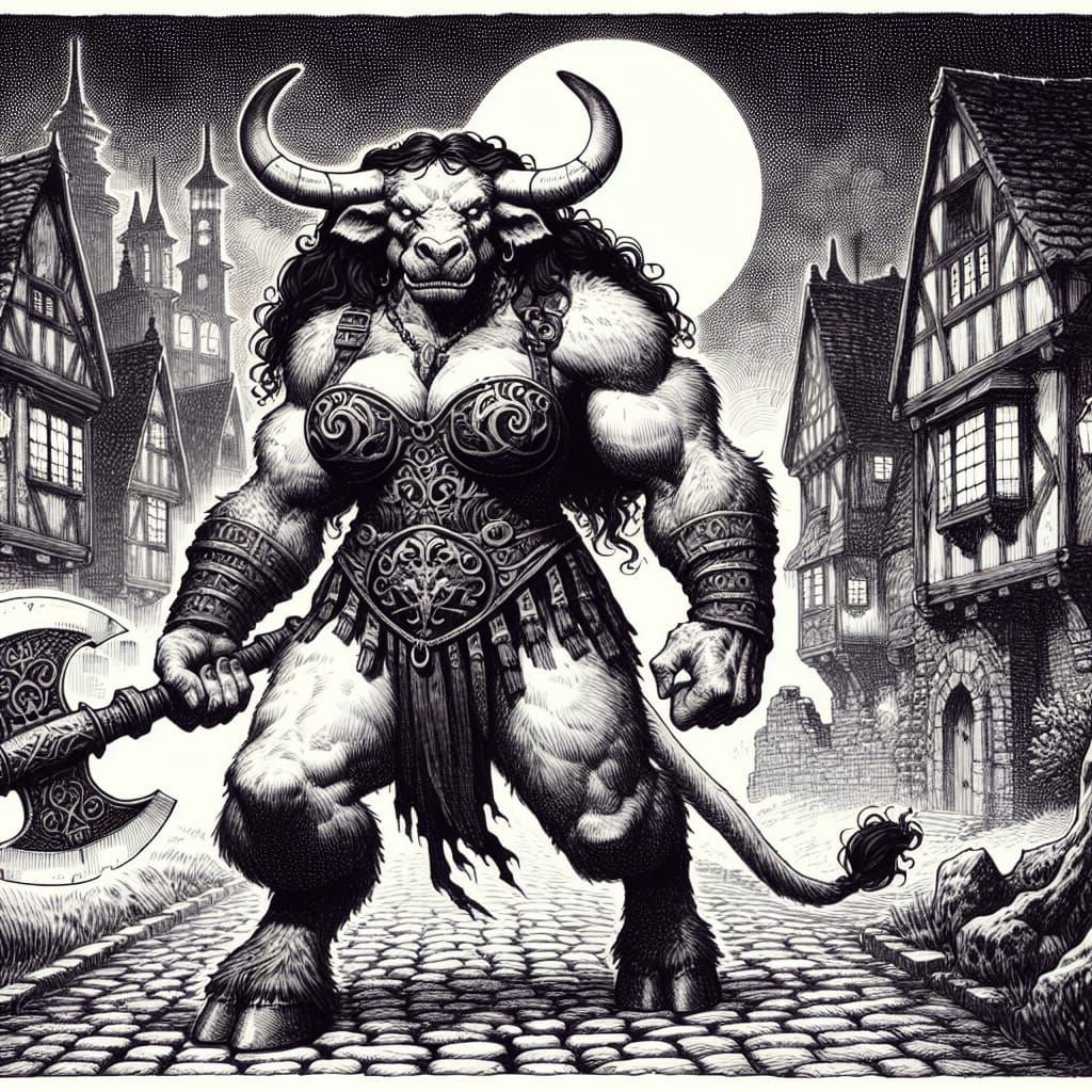 Female minotaur in Ravenloft