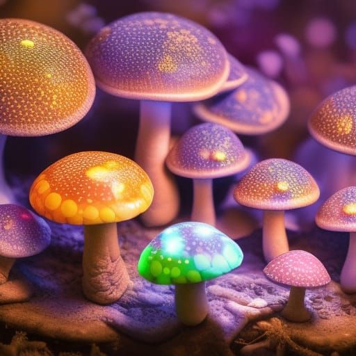 Bioluminescent Mushroom Land with Koopa Troopas