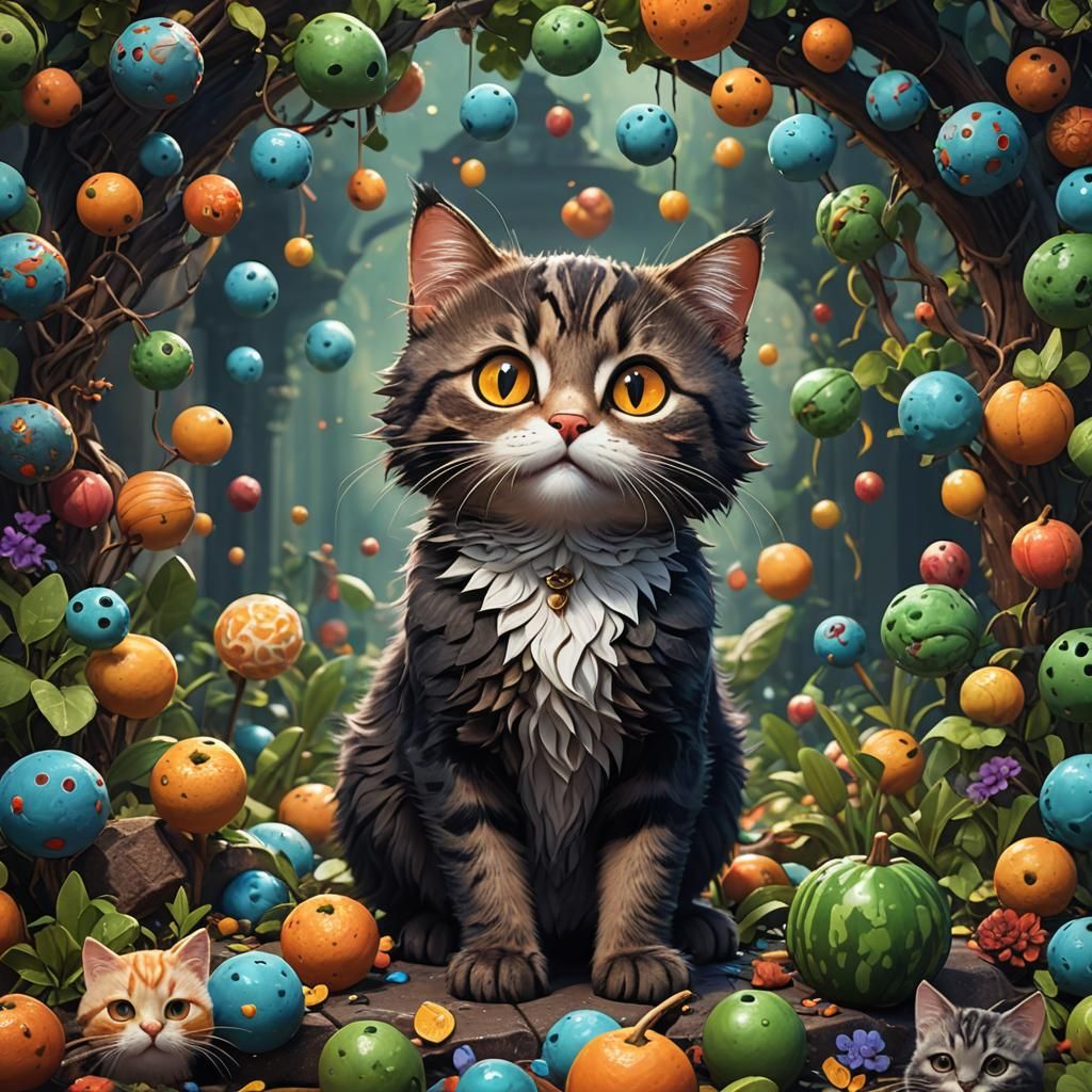 Cute Cat in Detailed Fantasy Painting