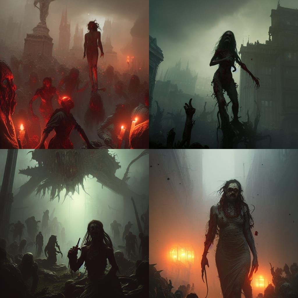 Zombies in Dark Fantasy Style, 8K