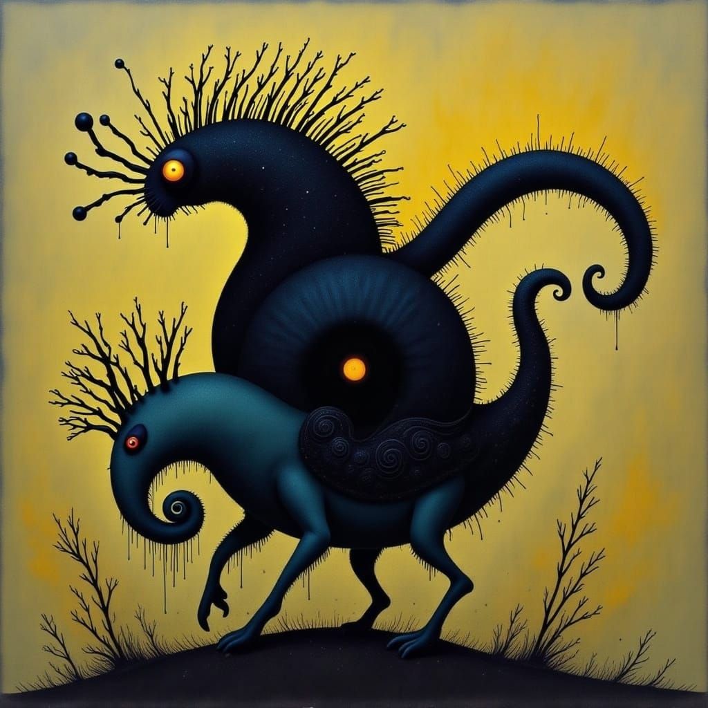 Abstract Ethereal Dreamscape with Flowing Lines