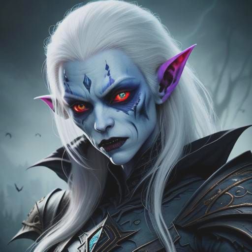 Eerie Gothic Fusion: Albino Vampire Elf Wight Girl