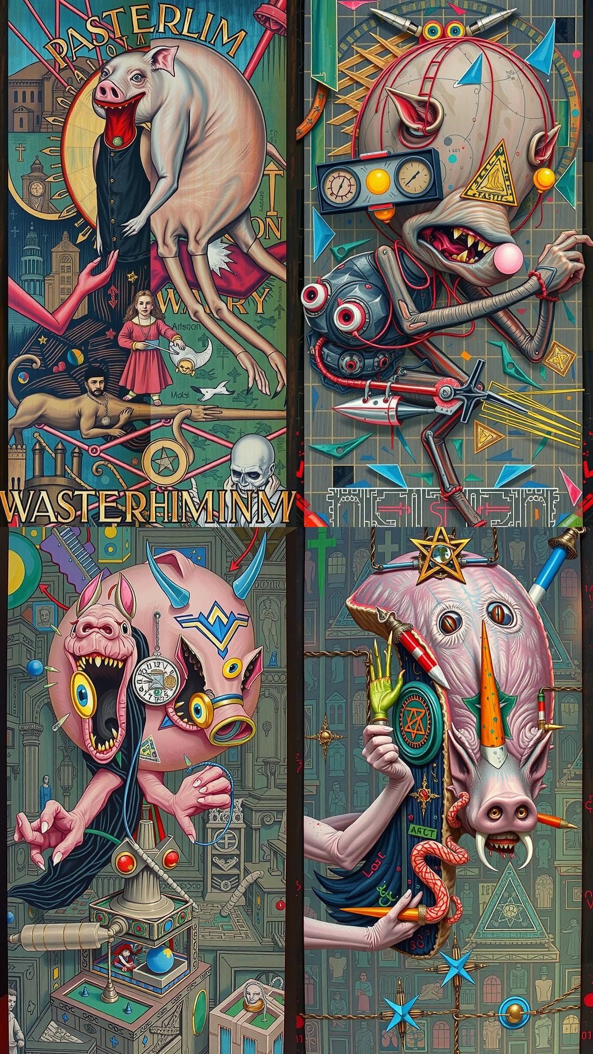 Grotesque Pig-Man in Guggenheim Museum: Dada Dark Rituals