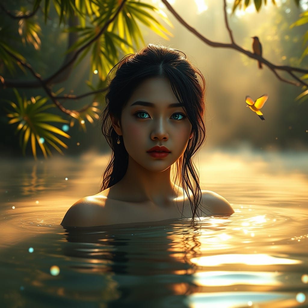 Mystical Rainforest Goddess Radiates Ethereal Light