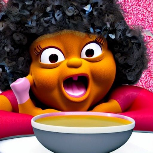 Oprah Winfrey and Teletubbies in Digital Caricature