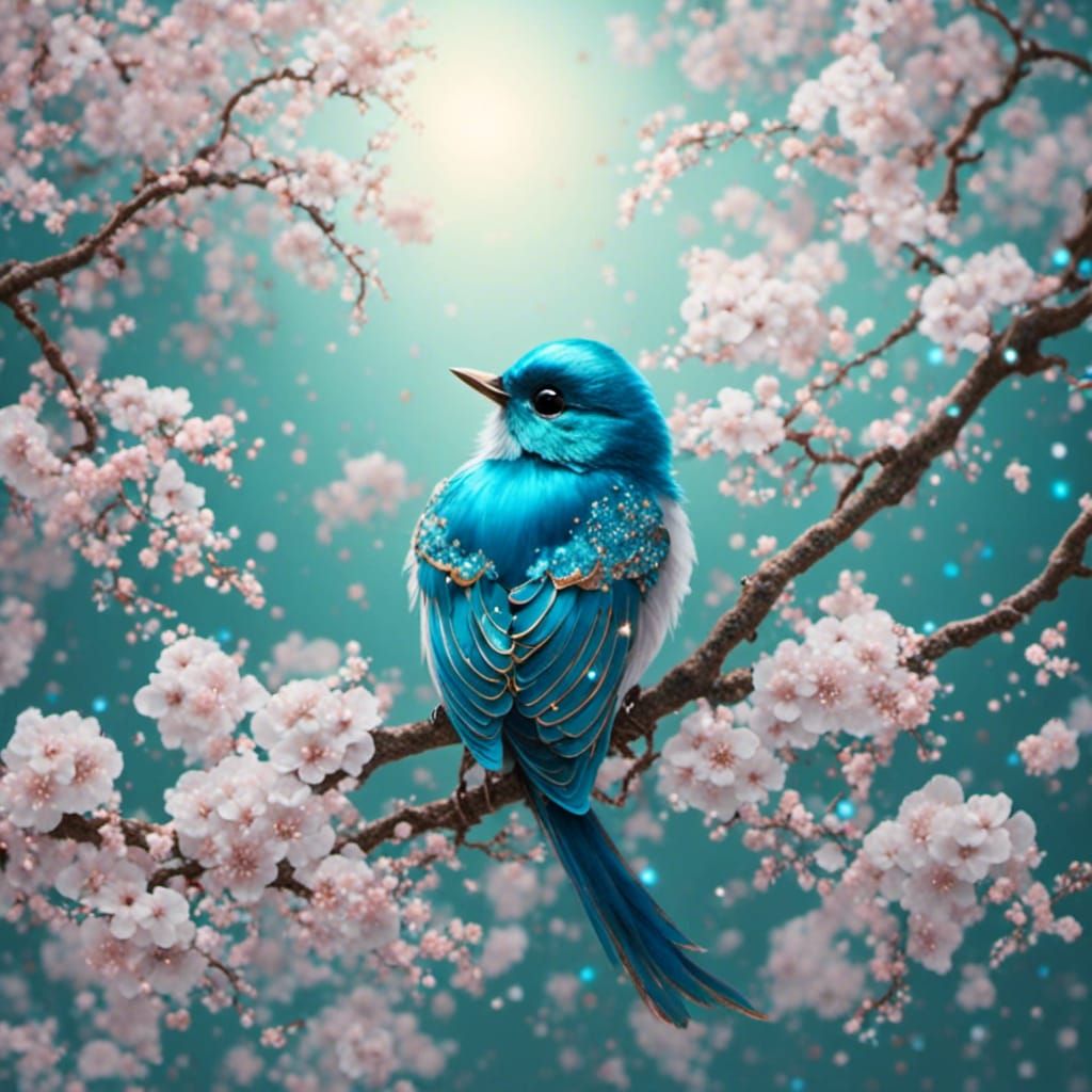 blue bird on a branch