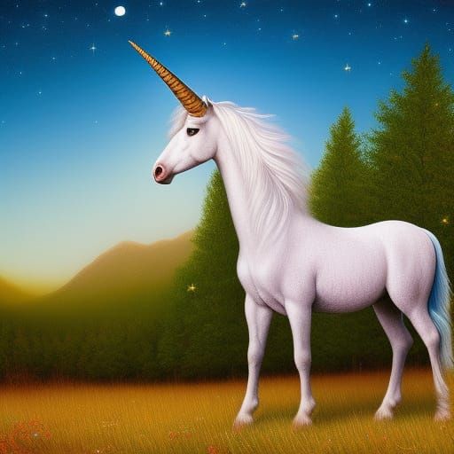 Cardboard Unicorn with Jagged Edges in Pointillist Style