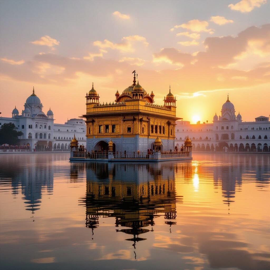 Golden Temple Sunrise Serenity
