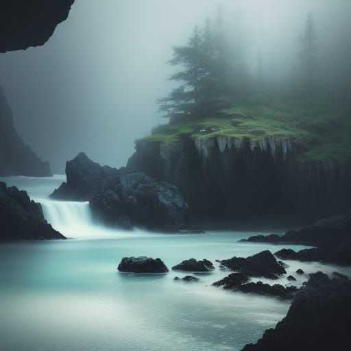 Hidden Cove Concept Art in Soft Pastel Light