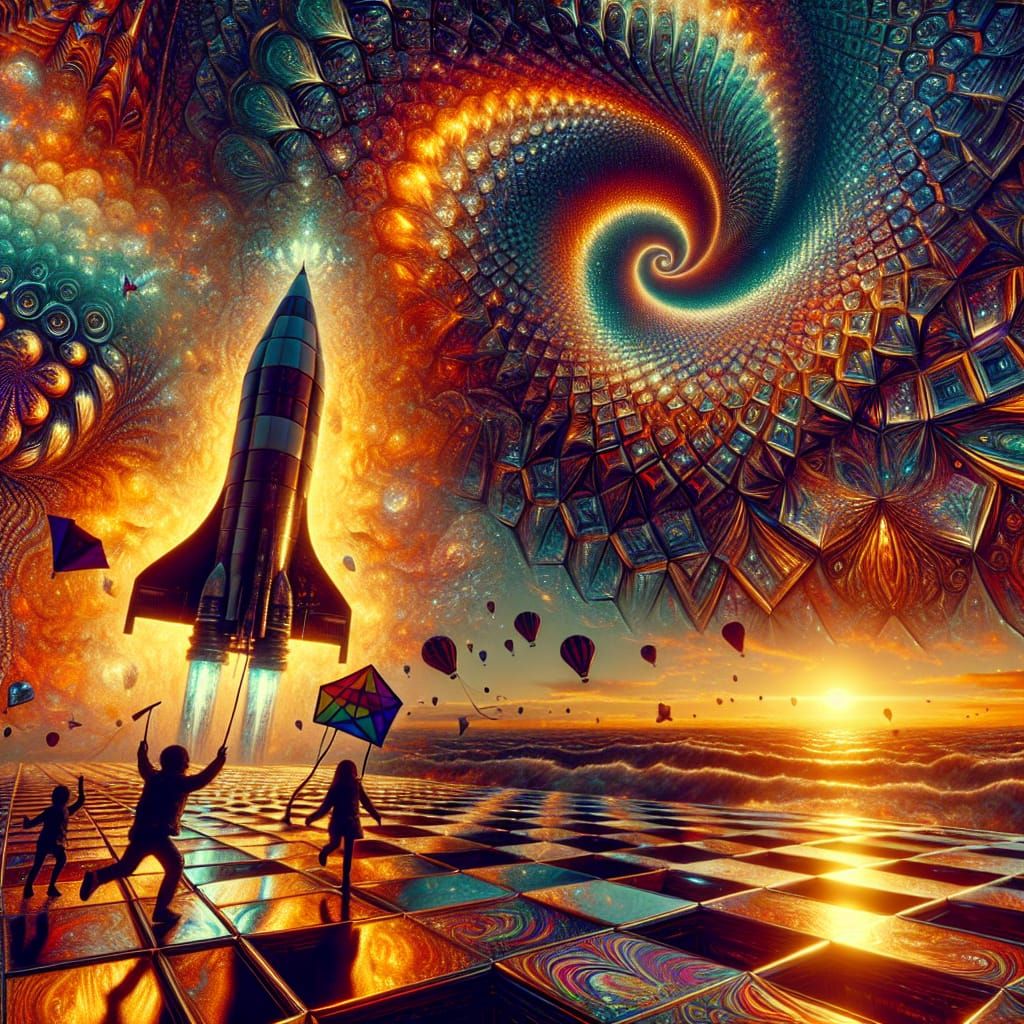 Cosmic Dawn in Vibrant, Psychedelic Hues