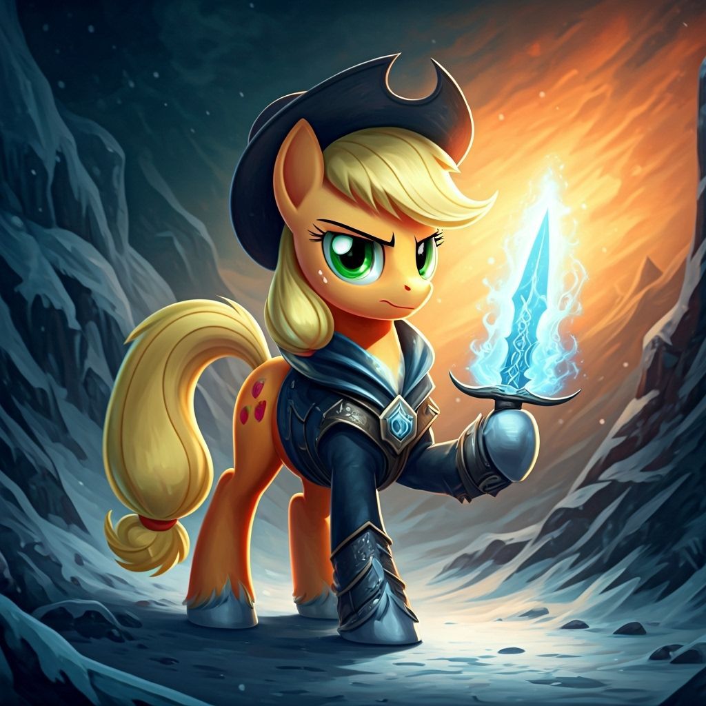Pony Ice Mage Desperado with Dagger in Dramatic Matte Painti...