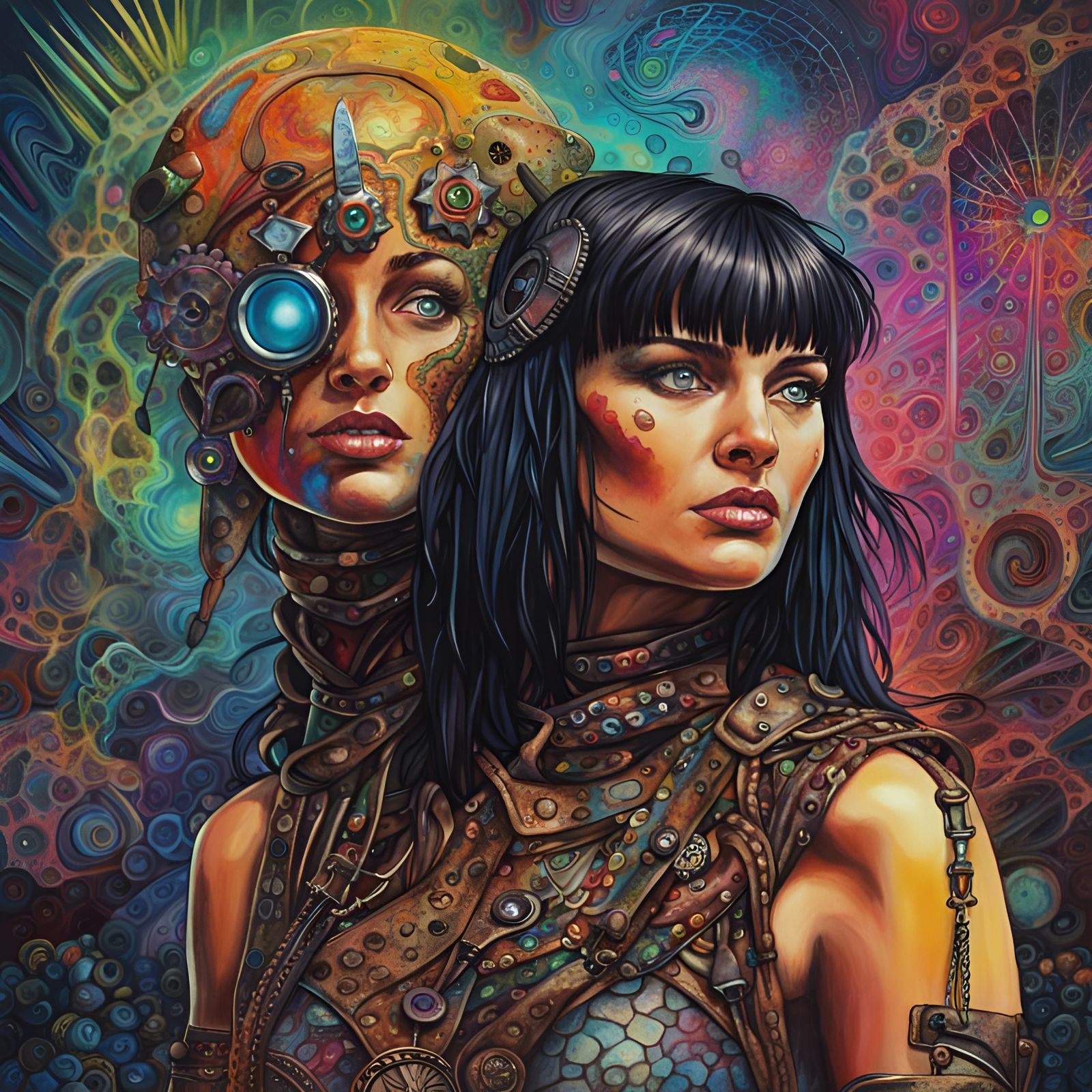 Xena in Dystopian World: Psychedelic Hyperrealism