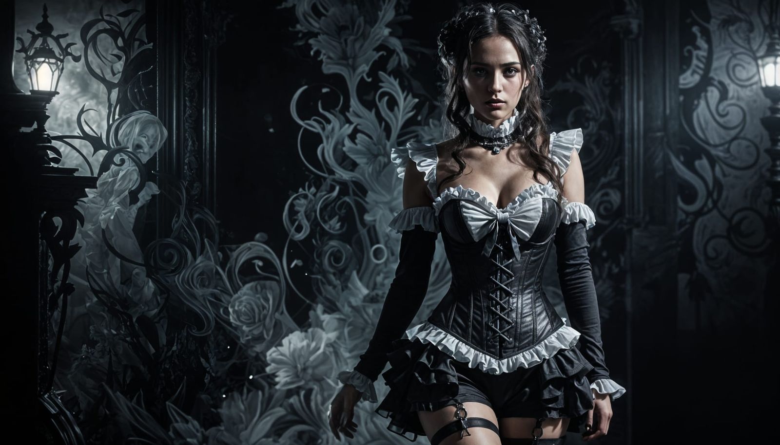 Elegant Gothic Figure Poses in Victorian Revival Splendor
