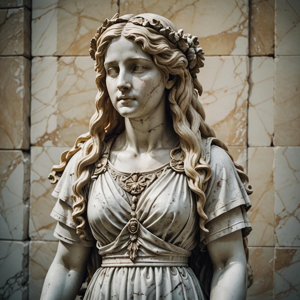 Beautiful Roman Marble Statue in Cinematic Style