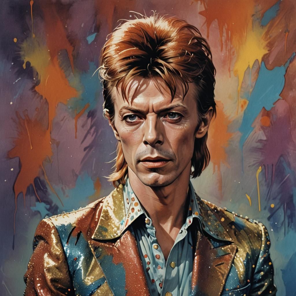 David Bowie Rocks the Stage in Hyperrealistic Art