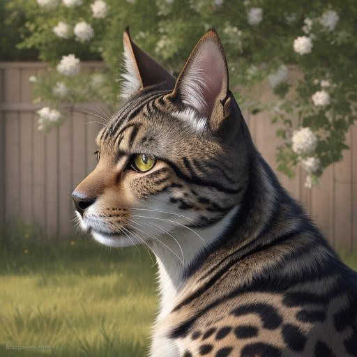 Photorealistic Hybrid Animal in Backyard