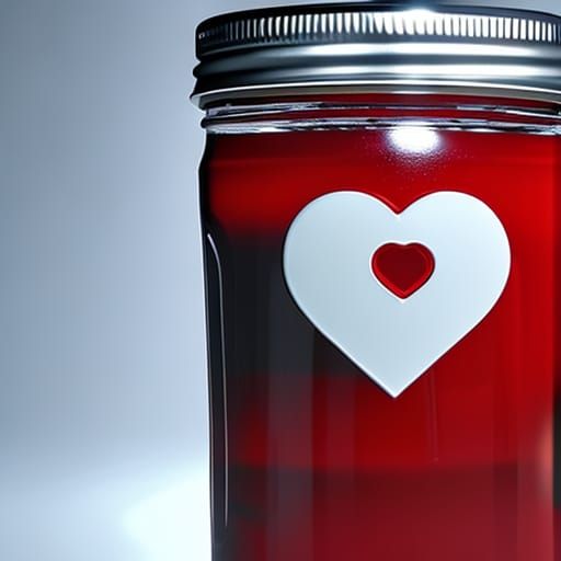 Bloody Heart in Jar: 3D Hyperrealistic Render