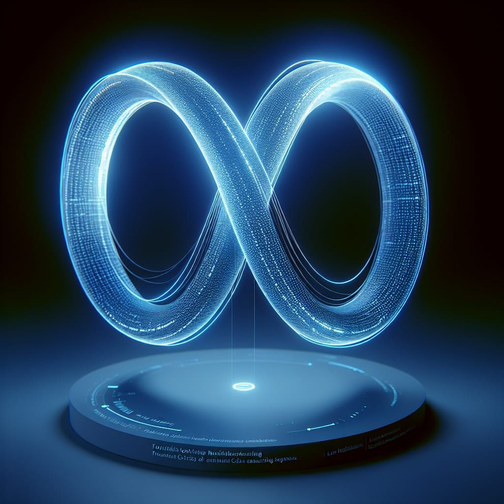 Luminous Blue Mobius Ring: Infinity and Technology