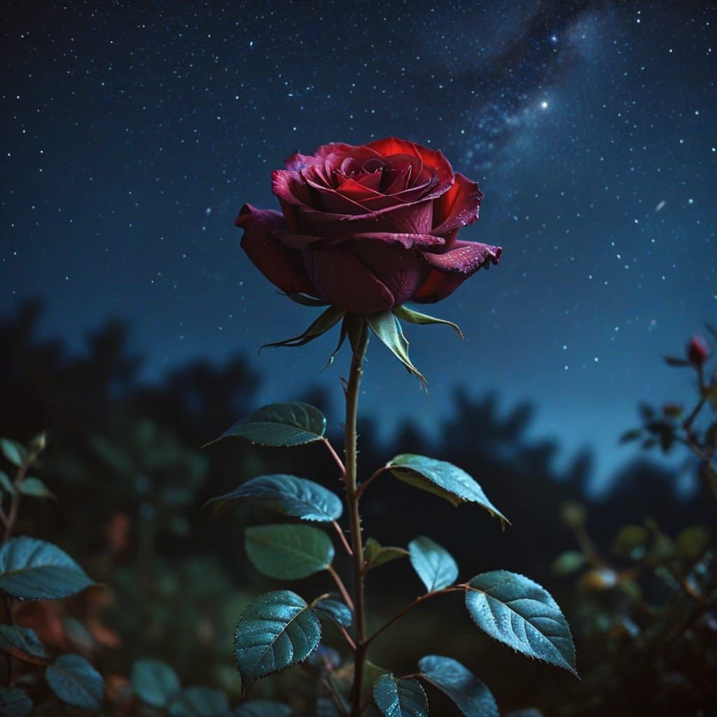 Magical red rose