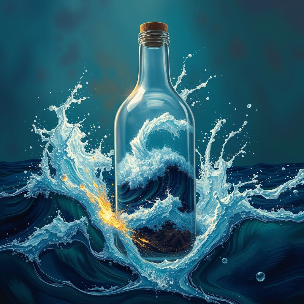 Ocean Storm Inside a Bottle: Splash Art