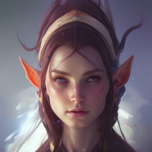 Detailed Elves Portrait in Hyperdetailed Style