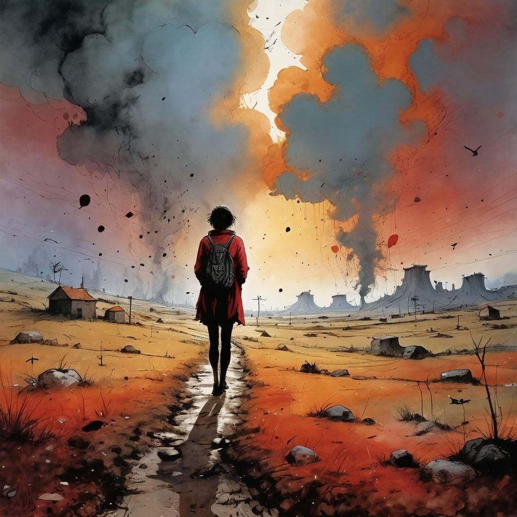 Loner Cartoon in Expressionist Style